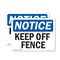 Signmission Keep Off Fence, 5 in W x Rectangle, Vinyl Decal OS-2PACK-NS-D-35-L-13820 - alternate 1